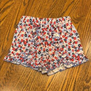 Ruffle Butts Red and Blue Floral Shorts Kids